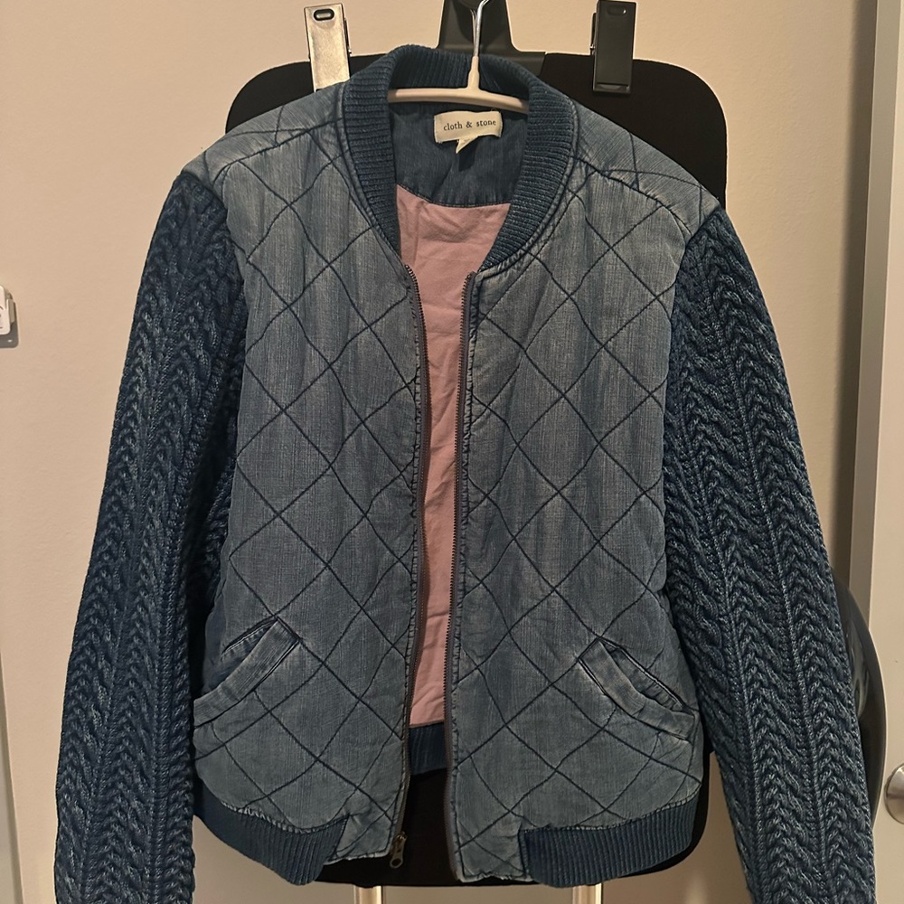 Final sale !! Anthropologie Blue Bomber Jacket